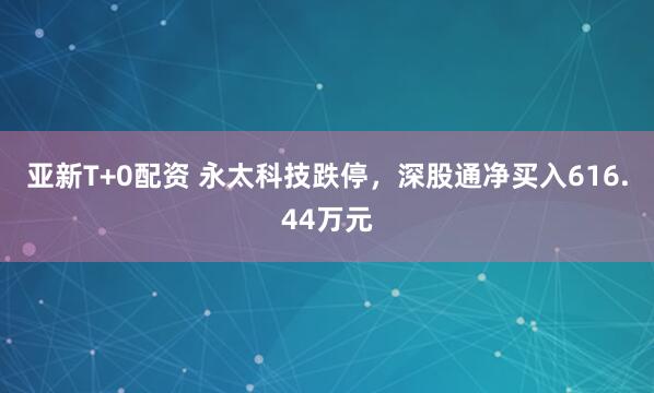 亚新T+0配资 永太科技跌停，深股通净买入616.44万元